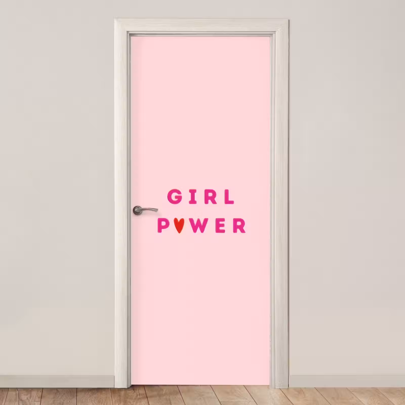 Deursticker - Girl power - Roze - Hartje — 1