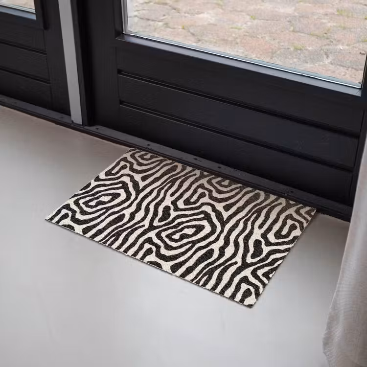 Deurmat - Zebra - Zwart - Abstract — 2