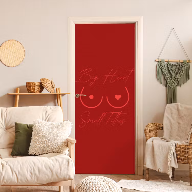 Deursticker - big heart small titties - Hart - Rood — 4