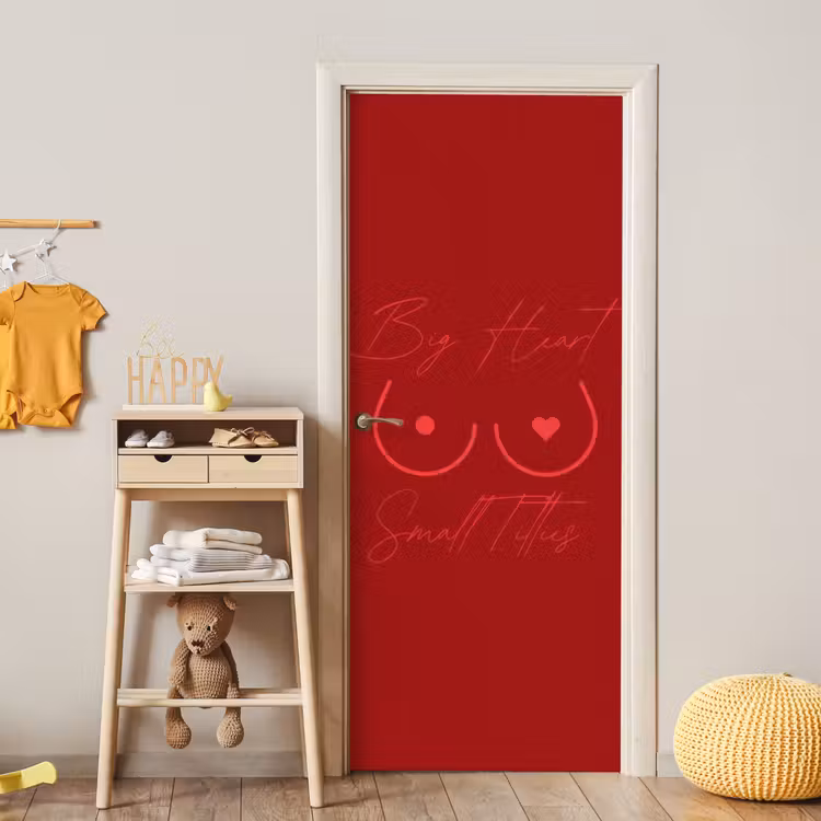 Deursticker - big heart small titties - Hart - Rood — 6