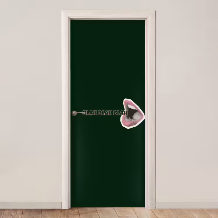 Deursticker - BLAH BLAH BLAH - Mond - Groen — 1