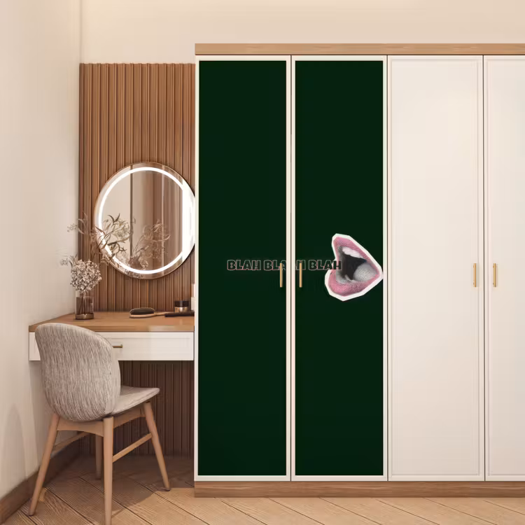 Deursticker - BLAH BLAH BLAH - Mond - Groen — 5