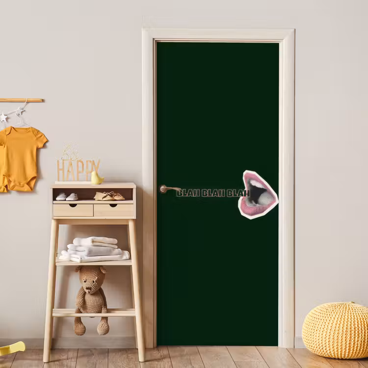 Deursticker - BLAH BLAH BLAH - Mond - Groen — 6