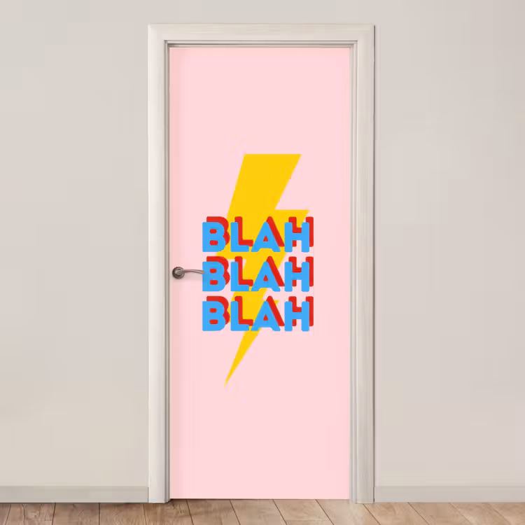 Deursticker - Blah - Bliksem - Roze — 1