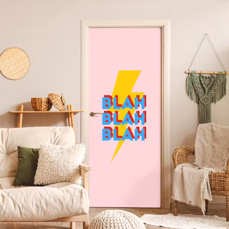 Deursticker - Blah - Bliksem - Roze — 4