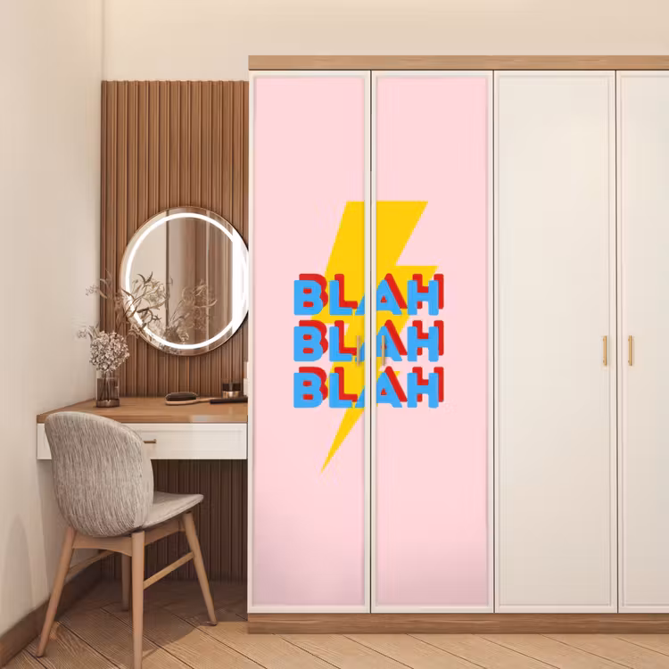 Deursticker - Blah - Bliksem - Roze — 5