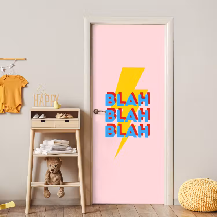 Deursticker - Blah - Bliksem - Roze — 6