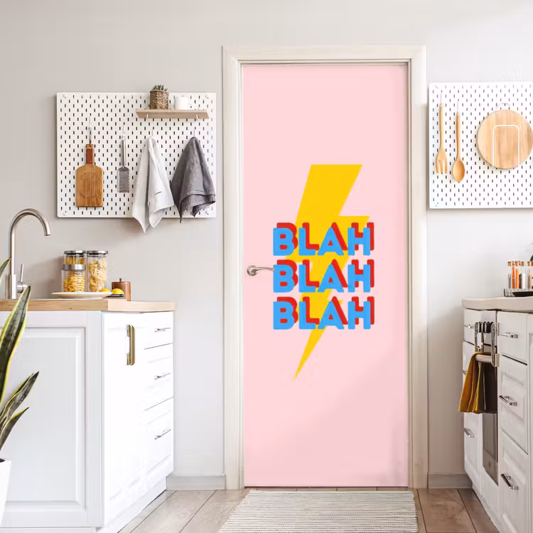 Deursticker - Blah - Bliksem - Roze — 7