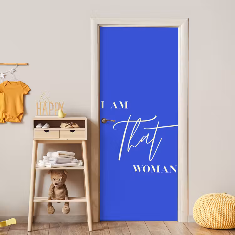 Deursticker - Blauw - I am that woman - Sierlijk - Minimalistisch — 6