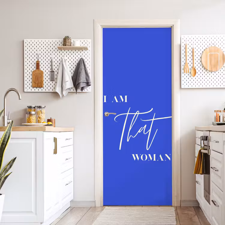 Deursticker - Blauw - I am that woman - Sierlijk - Minimalistisch — 7
