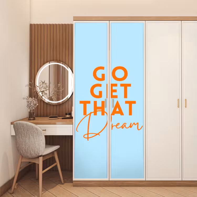 Deursticker - Blauw - Oranje - Tekst — 5