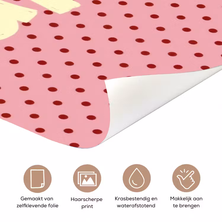 Deursticker - Bonjour - Stippen - Roze- Geel — 3