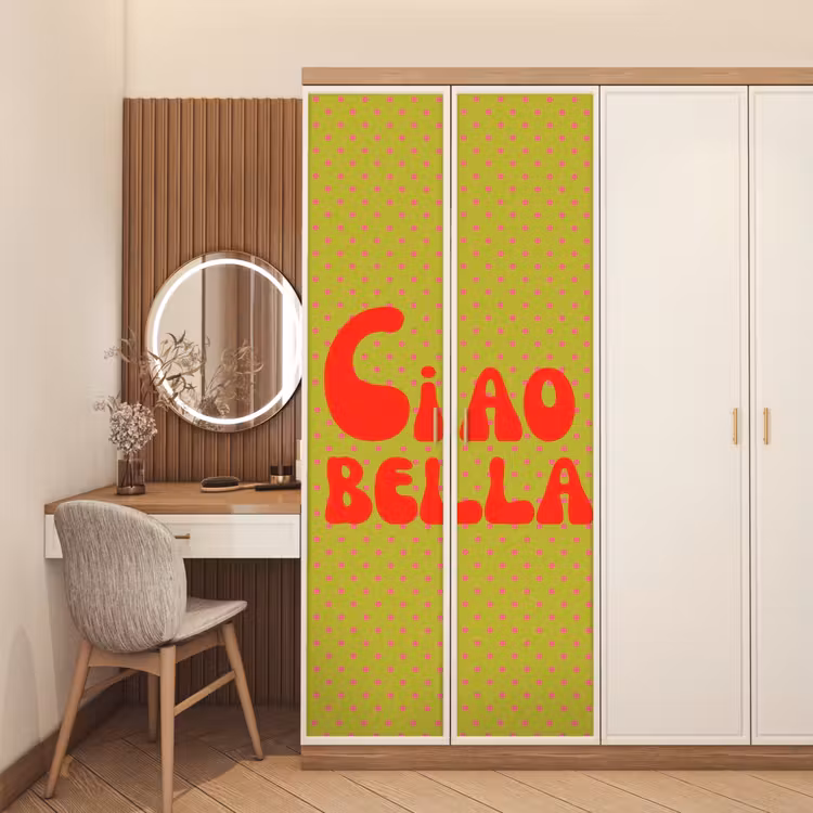 Deursticker - Ciao bella - Rood - Groen - Stippen — 5
