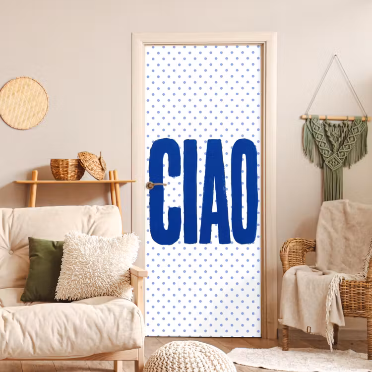 Deursticker - Ciao - Blauw - Stippen — 4
