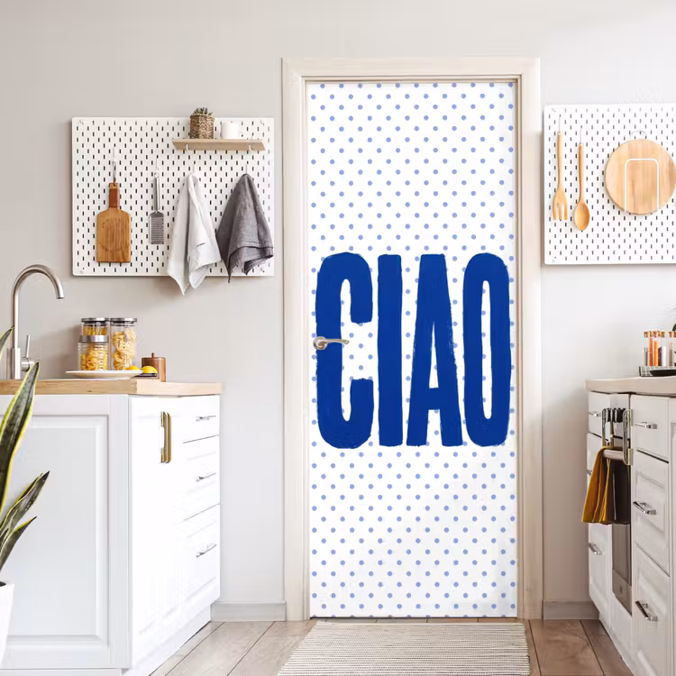 Deursticker - Ciao - Blauw - Stippen — 7