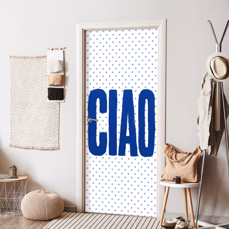 Deursticker - Ciao - Blauw - Stippen — 8