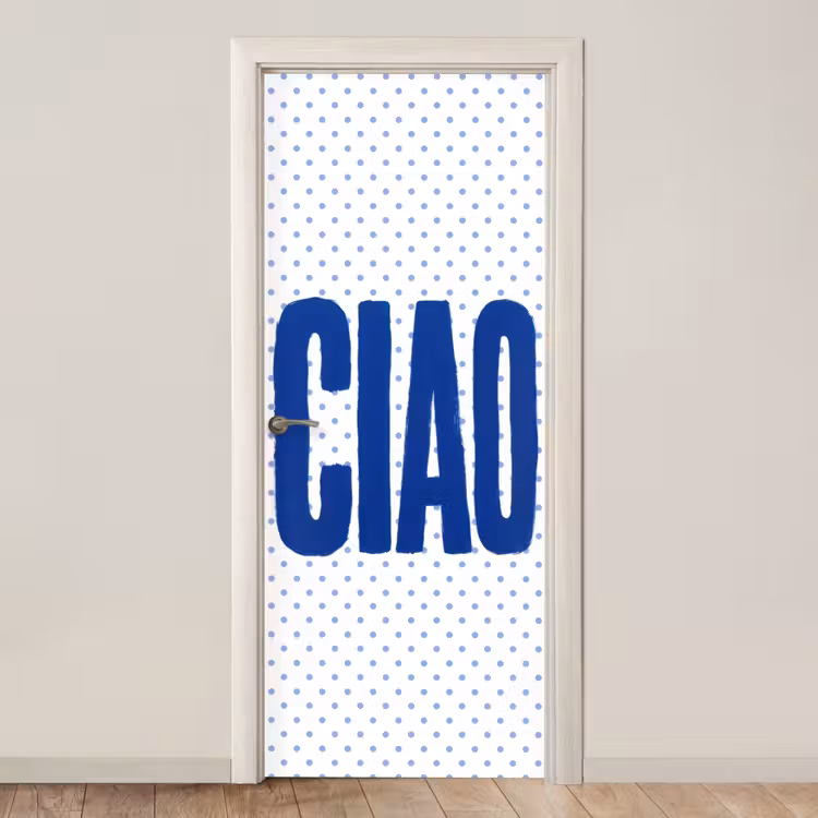 Deursticker - Ciao - Stippen - Roze - Wit — 1