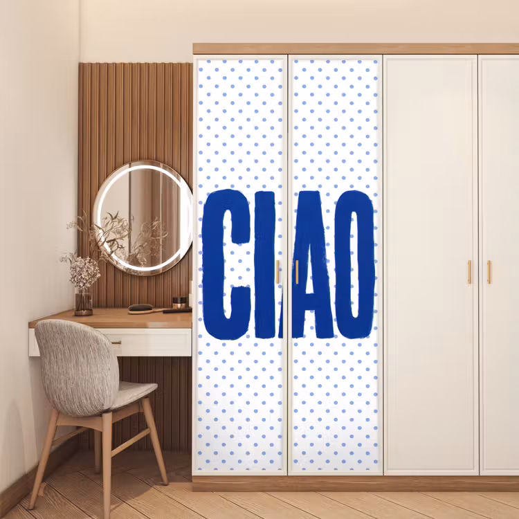 Deursticker - Ciao - Stippen - Roze - Wit — 5