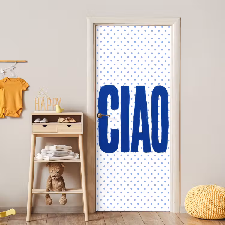Deursticker - Ciao - Stippen - Roze - Wit — 6