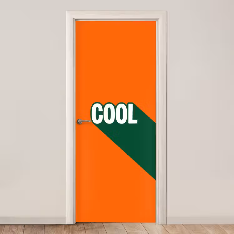 Deursticker - Cool - Oranje - Groen — 1