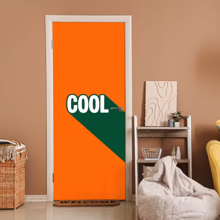 Deursticker - Cool - Oranje - Groen — 2