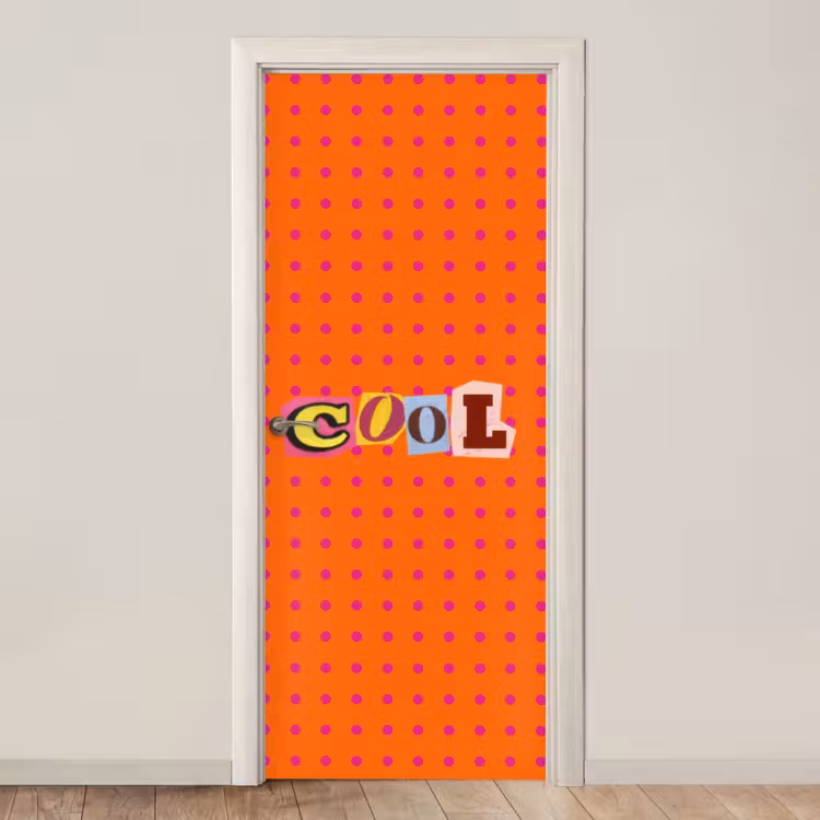 Deursticker - Cool - Stippen - Oranje — 1