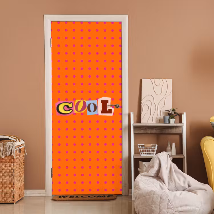 Deursticker - Cool - Stippen - Oranje — 2