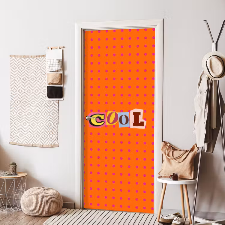 Deursticker - Cool - Stippen - Oranje — 8