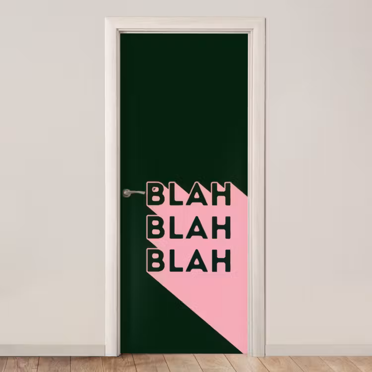 Deursticker - Donkergroen - Tekst - Schaduw - Grafisch — 1