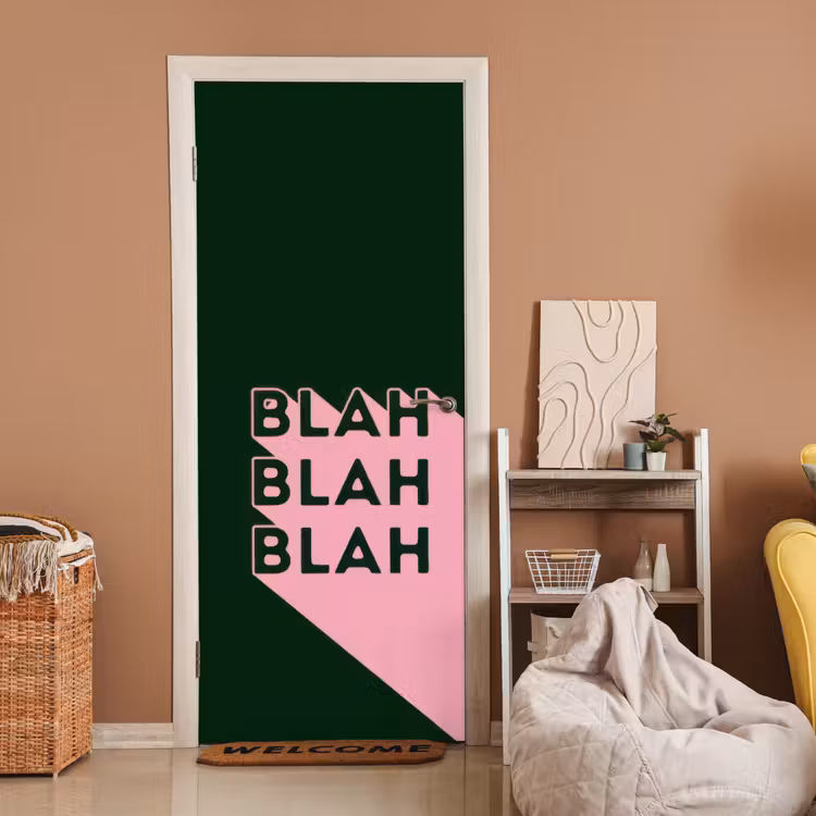 Deursticker - Donkergroen - Tekst - Schaduw - Grafisch — 2