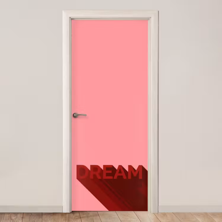 Deursticker - Dream - 3D - Rood - Roze — 1