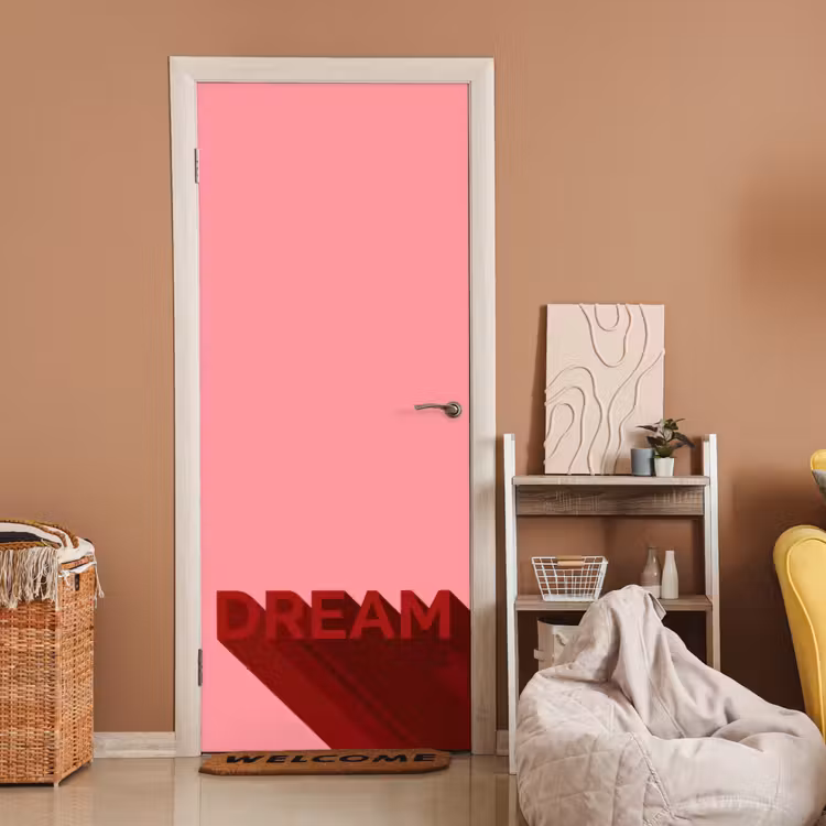 Deursticker - Dream - 3D - Rood - Roze — 2