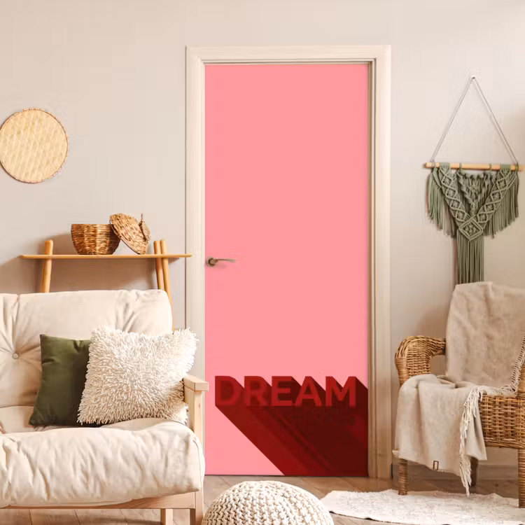 Deursticker - Dream - 3D - Rood - Roze — 4