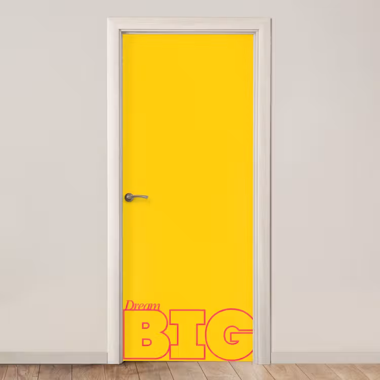 Deursticker - Dream big - Geel - Grafisch — 1