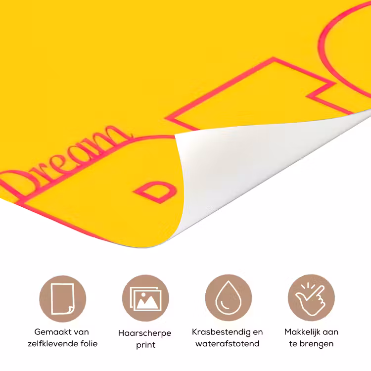 Deursticker - Dream big - Geel - Grafisch — 3