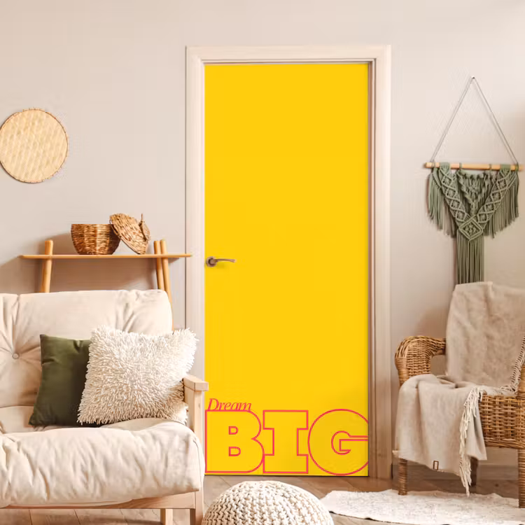 Deursticker - Dream big - Geel - Grafisch — 4