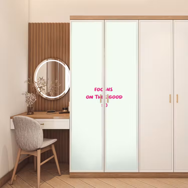 Deursticker - Focus - Beige - Roze - Smiley — 5