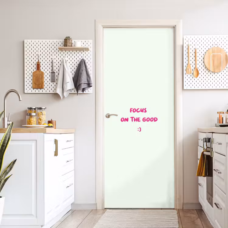 Deursticker - Focus - Beige - Roze - Smiley — 7