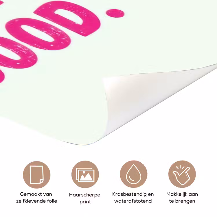 Deursticker - Focus on the good - Beige - Roze — 3