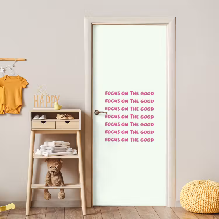 Deursticker - Focus on the good - Roze — 6