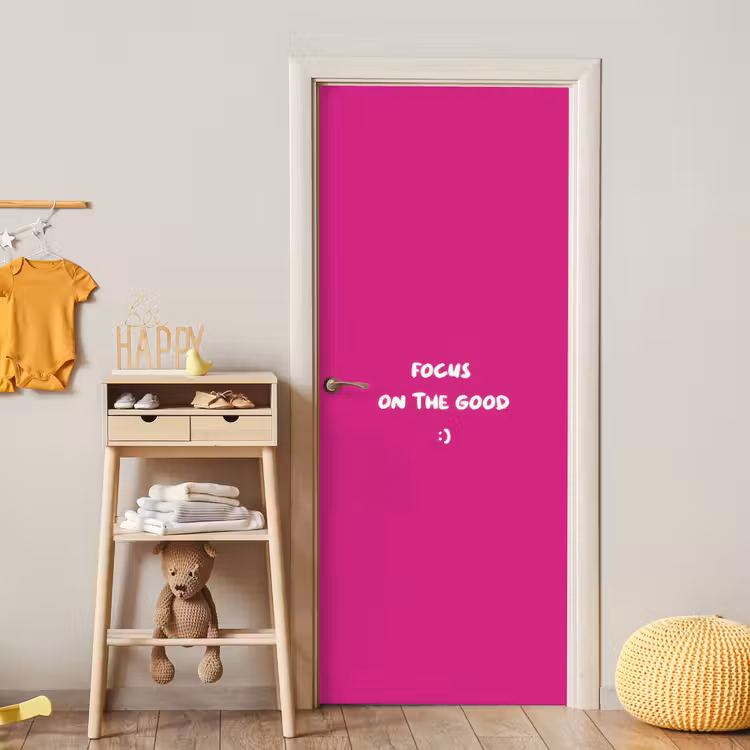 Deursticker - Focus - Smiley - Roze — 6