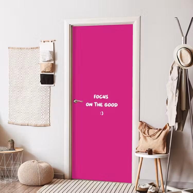 Deursticker - Focus - Smiley - Roze — 8