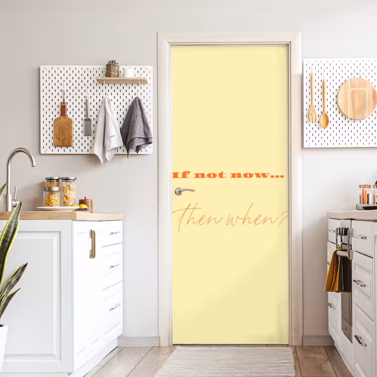 Deursticker - Geel - Oranje - if not now then when — 7