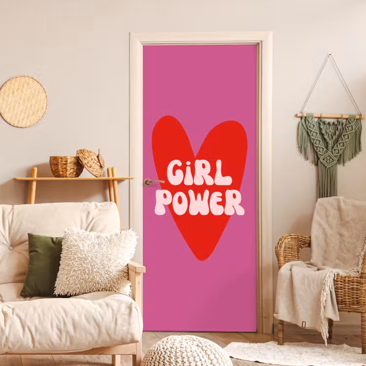 Deursticker - Girl power - Hart - Roze - Rood — 4