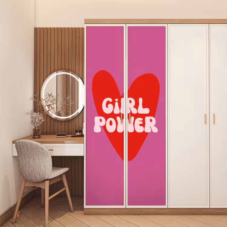 Deursticker - Girl power - Hart - Roze - Rood — 5