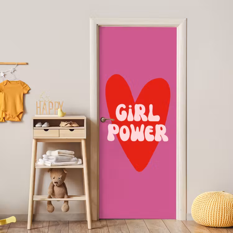 Deursticker - Girl power - Hart - Roze - Rood — 6