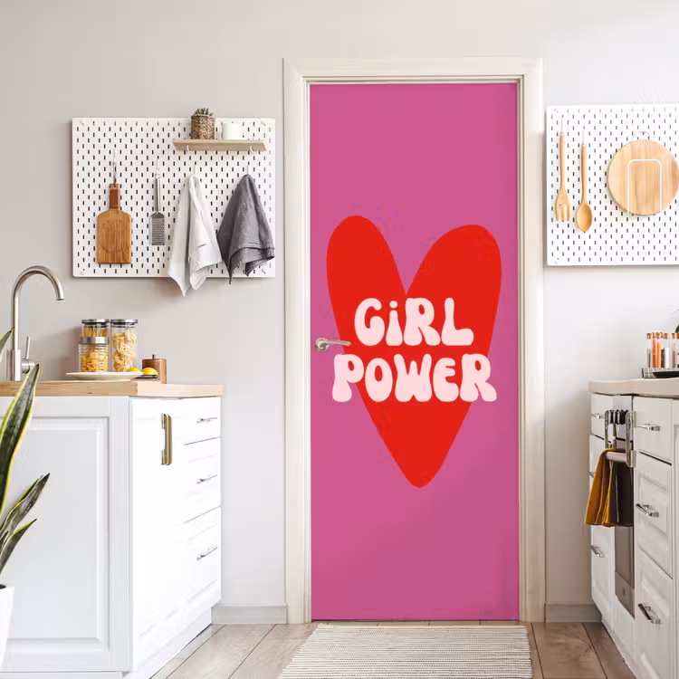 Deursticker - Girl power - Hart - Roze - Rood — 7