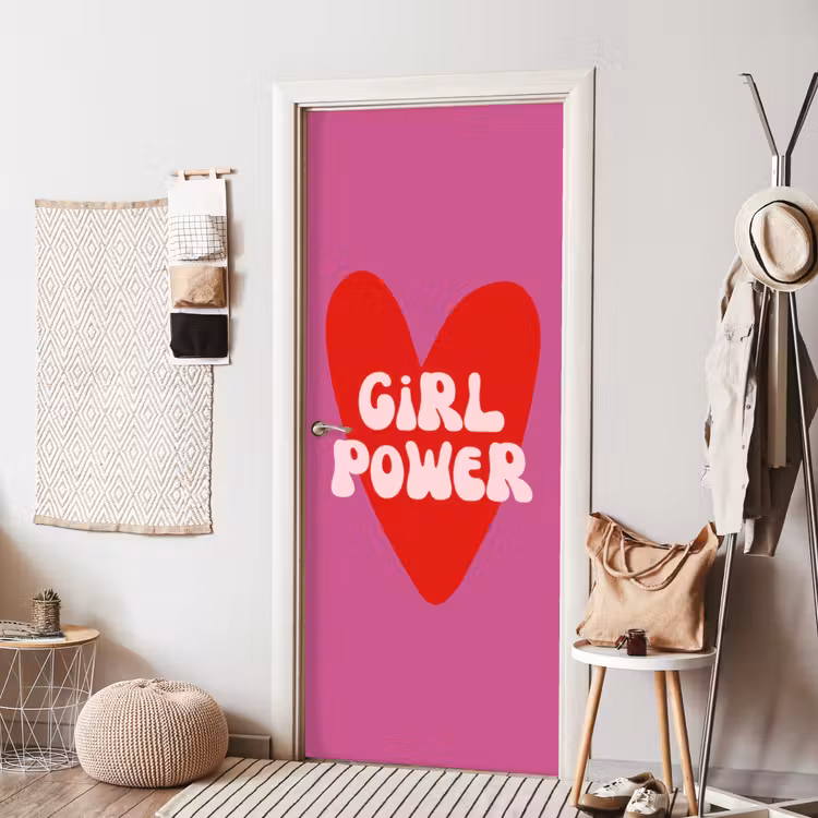 Deursticker - Girl power - Hart - Roze - Rood — 8