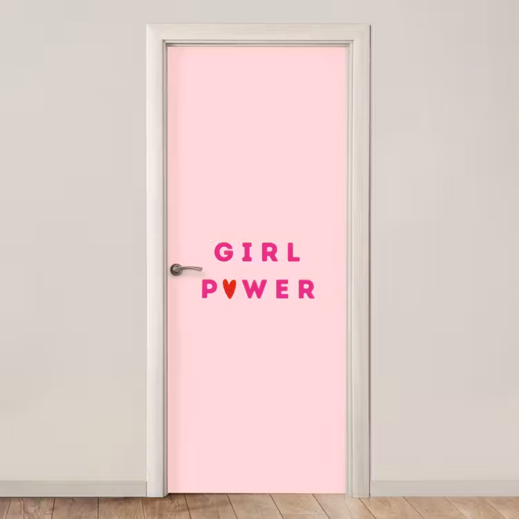 Deursticker - Girl power - Roze - Hartje — 1