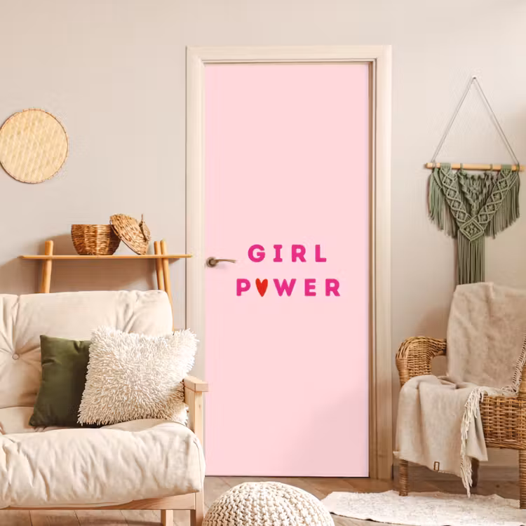 Deursticker - Girl power - Roze - Hartje — 4